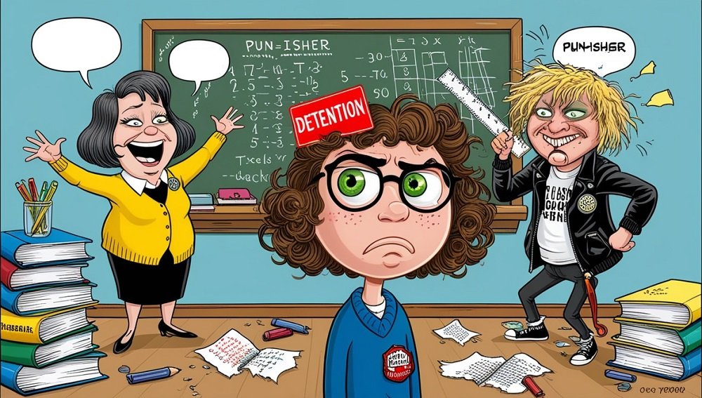 School and Learning Puns Getting Detention